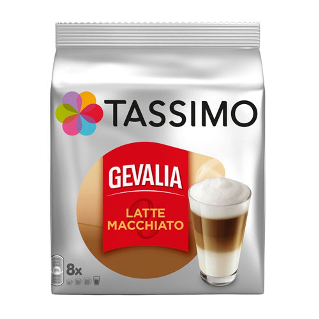 Tassimo Gevalia Latte Macchiato, 16 капсул (8 капсул с молоком + 8 капсул с кофе), = 8 напитков Jacobs
Tassimo Gevalia Latte Macchiato, 16 капсул (8 капсул с молоком + 8 капсул с кофе), = 8 напитков Jacobs