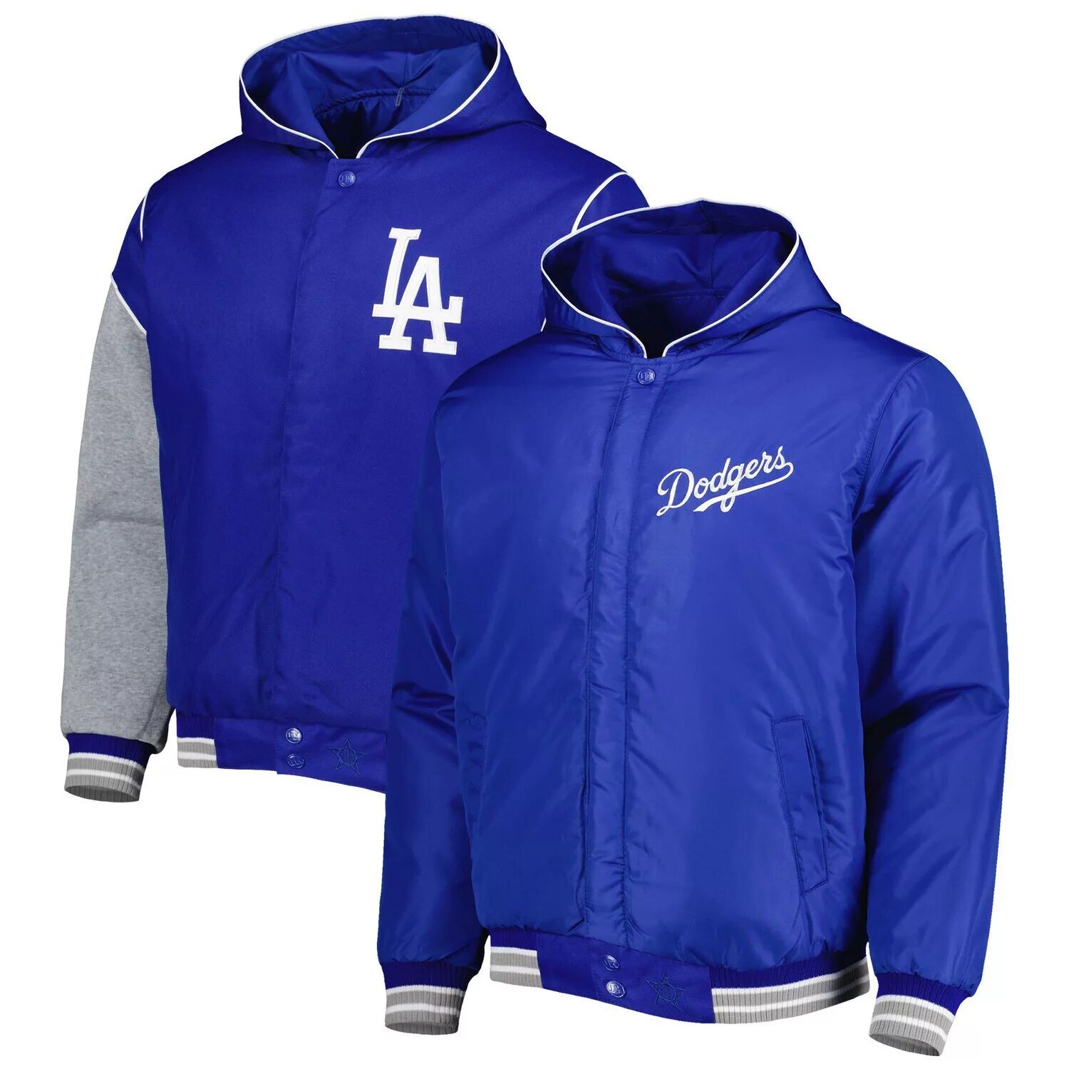 Мужская двусторонняя флисовая куртка с капюшоном на кнопках JH Design Royal Los Angeles Dodgers
Мужская двусторонняя флисовая куртка с капюшоном на кнопках JH Design Royal Los Angeles Dodgers