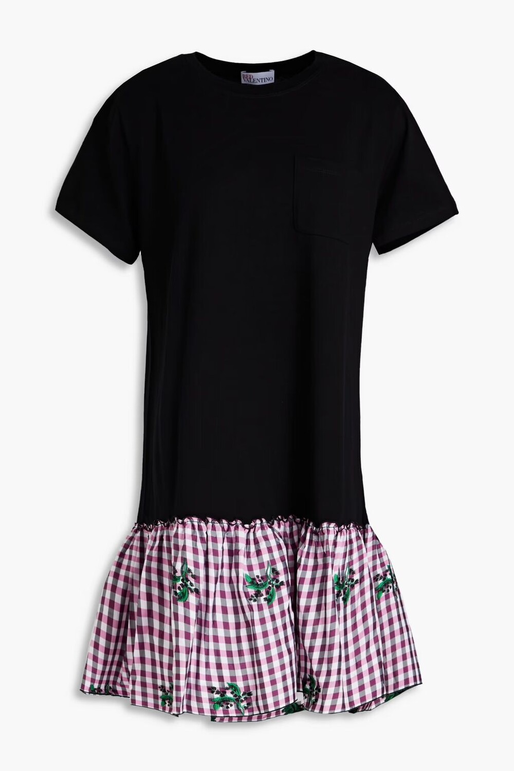 Платье мини из хлопкового джерси со вставками из тафты в клетку Gingham Redvalentino, черный
Платье мини из хлопкового джерси со вставками из тафты в клетку Gingham Redvalentino, черный