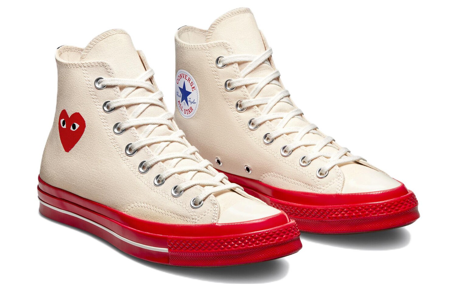 Кроссовки Comme des Garons PLAY x Converse Chuck Taylor All-Star 70 Hi Egret Red Midsole
Кроссовки Comme des Garons PLAY x Converse Chuck Taylor All-Star 70 Hi Egret Red Midsole