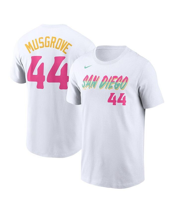 Мужская белая футболка с именем и номером Joe Musgrove San Diego Padres City Connect Nike, белый
Мужская белая футболка с именем и номером Joe Musgrove San Diego Padres City Connect Nike, белый