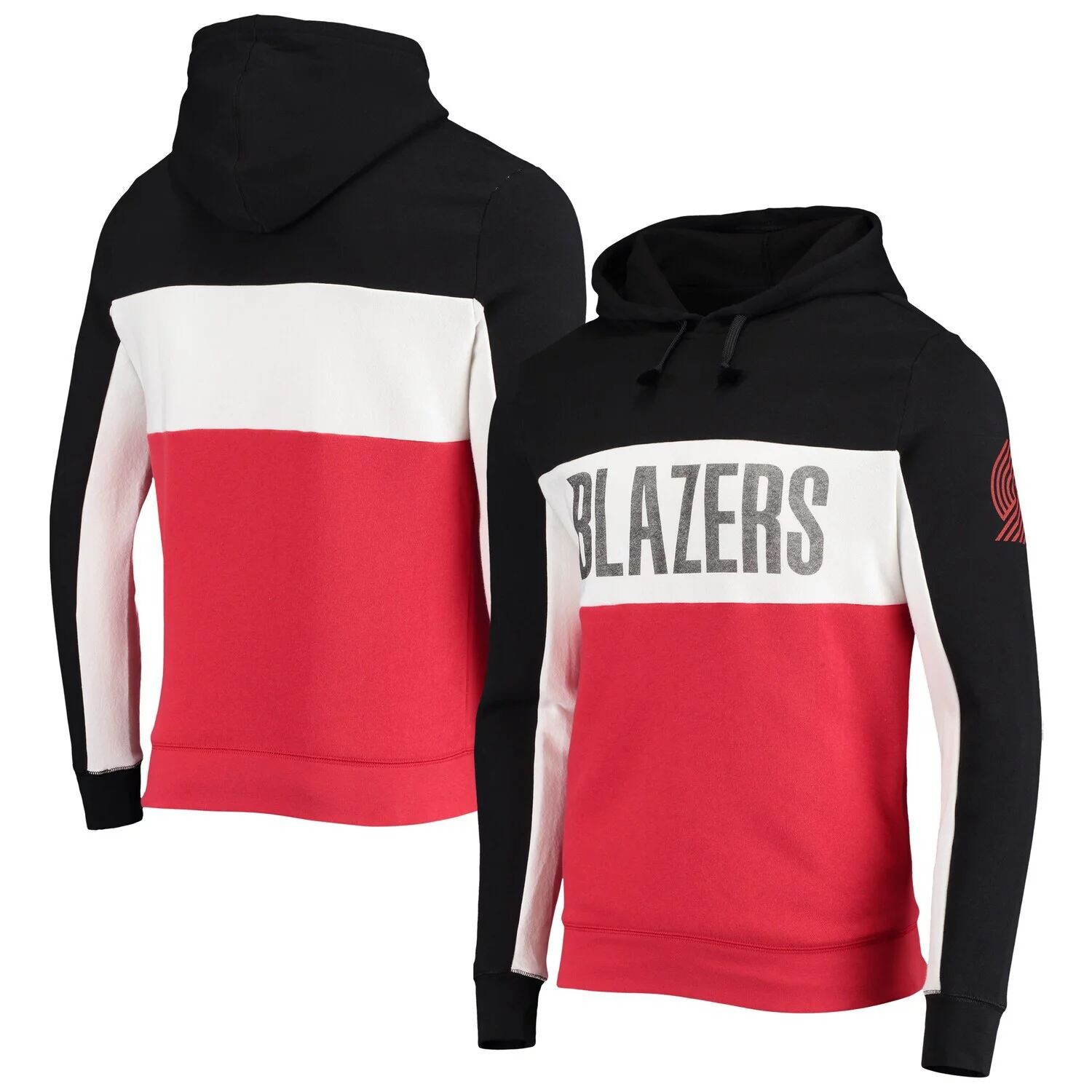 Мужской черный/белый флисовый пуловер с капюшоном Portland Trail Blazers с цветными блоками и надписью Junk Food
Мужской черный/белый флисовый пуловер с капюшоном Portland Trail Blazers с цветными блоками и надписью Junk Food