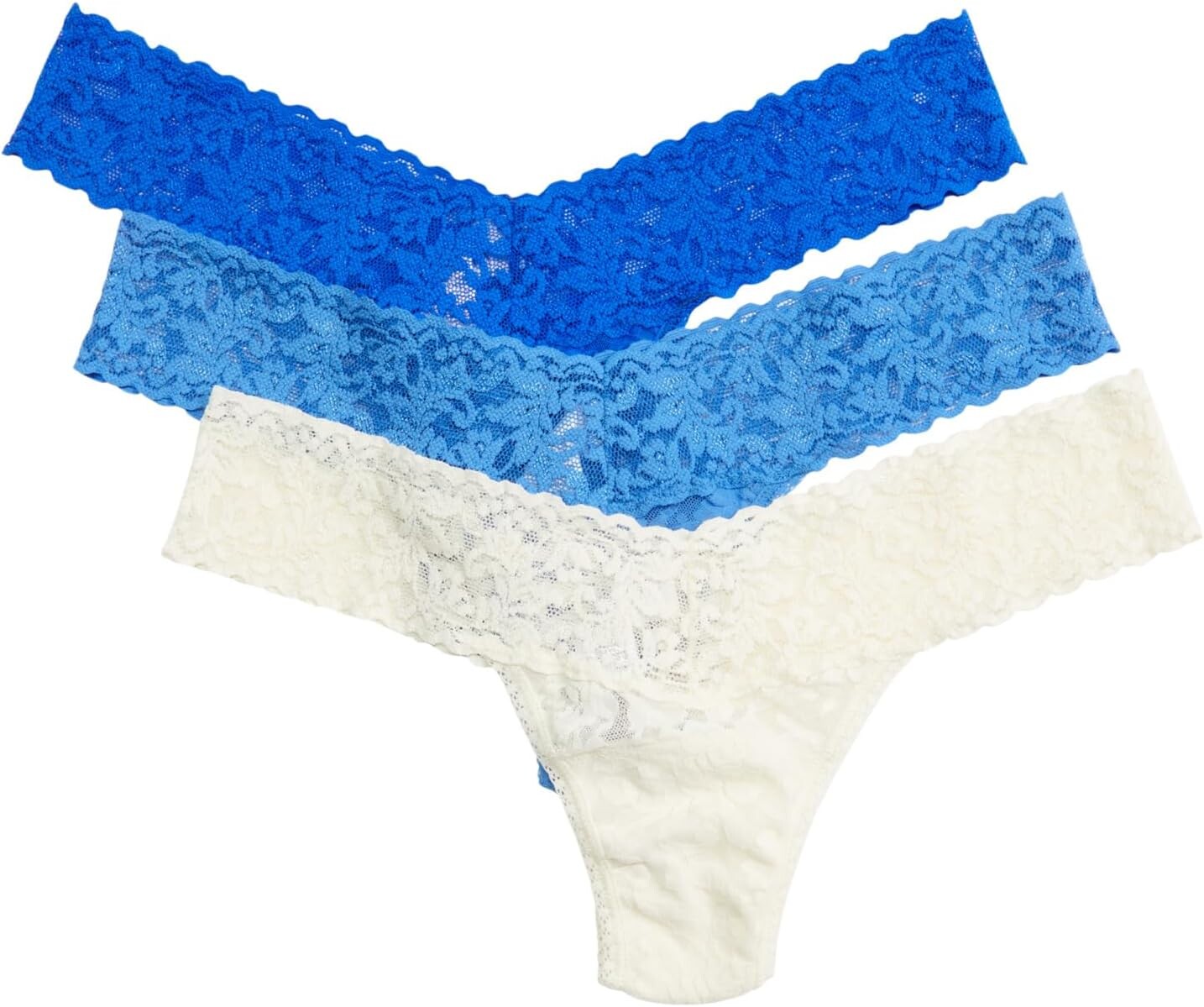 Комплект из 3 кружевных стрингов Petite Signature с низкой посадкой Hanky Panky, цвет Ivory/Forget Me Not/Sapphire
Комплект из 3 кружевных стрингов Petite Signature с низкой посадкой Hanky Panky, цвет Ivory/Forget Me Not/Sapphire