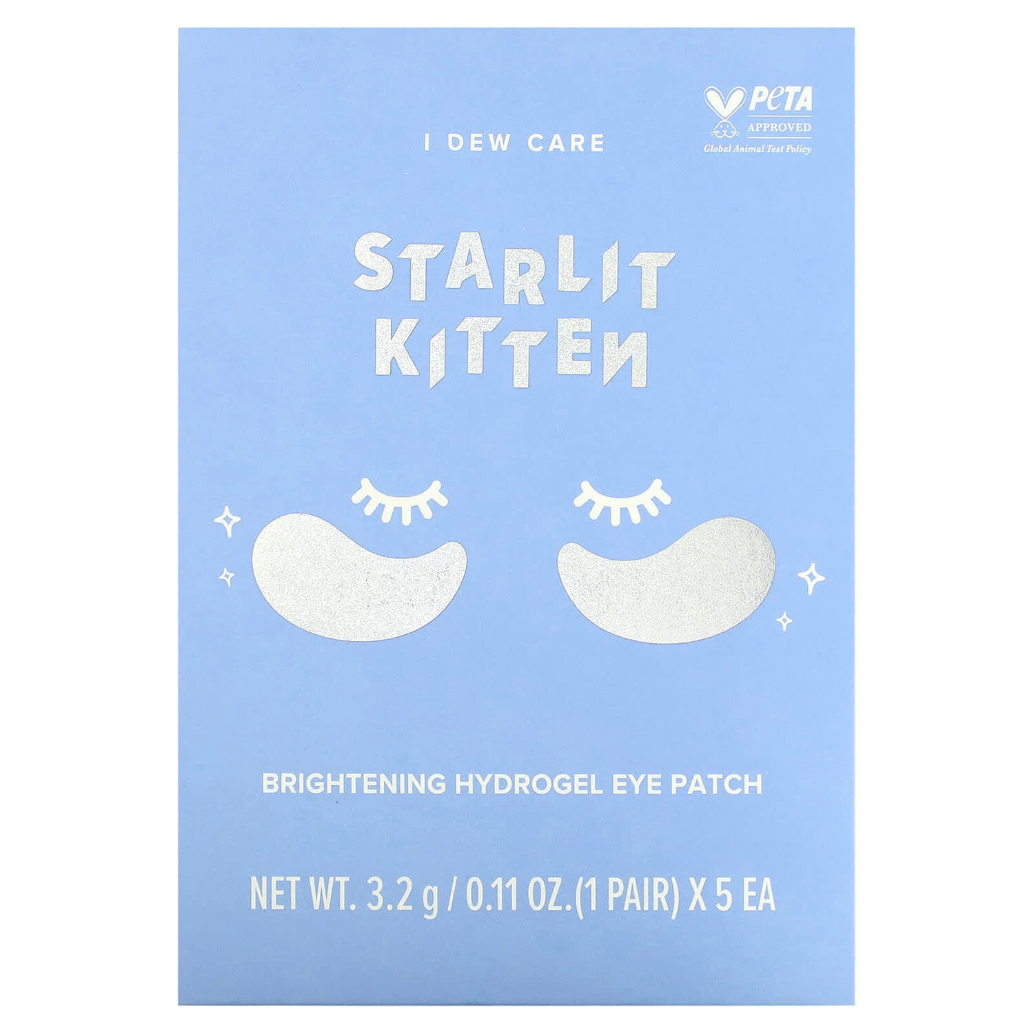 Starlit Kitten, гидрогелевые осветляющие патчи для глаз, 5 пар по 3,2 г (0,11 унции), I Dew Care
Starlit Kitten, гидрогелевые осветляющие патчи для глаз, 5 пар по 3,2 г (0,11 унции), I Dew Care