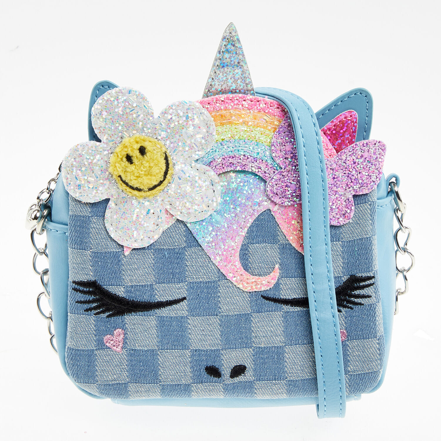Синяя сумка через плечо с рисунком единорога и клетчатым узором Miss Gwen's OMG Accessories
Синяя сумка через плечо с рисунком единорога и клетчатым узором Miss Gwen's OMG Accessories