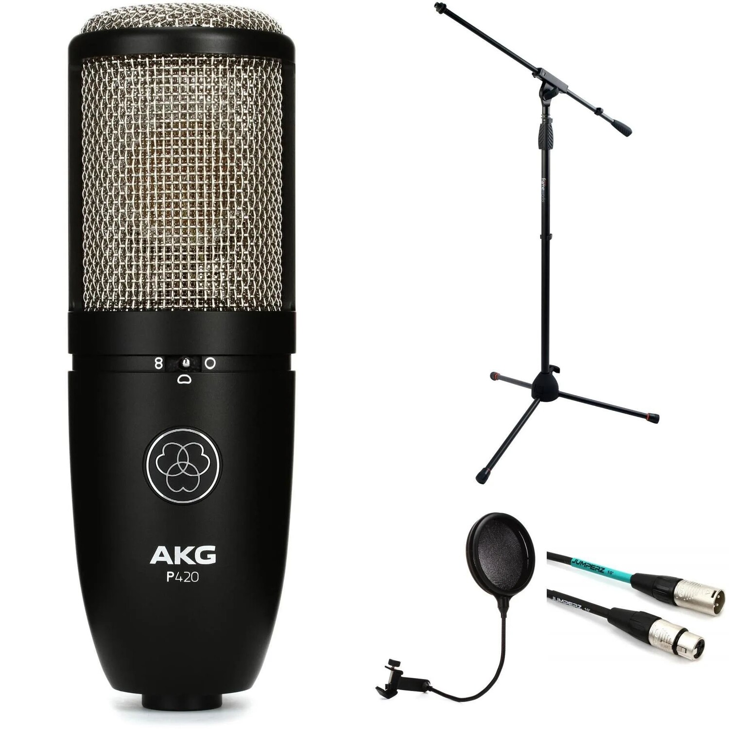 Комплект конденсаторного микрофона AKG P420 с большой диафрагмой, подставкой, поп-фильтром и кабелем
Комплект конденсаторного микрофона AKG P420 с большой диафрагмой, подставкой, поп-фильтром и кабелем