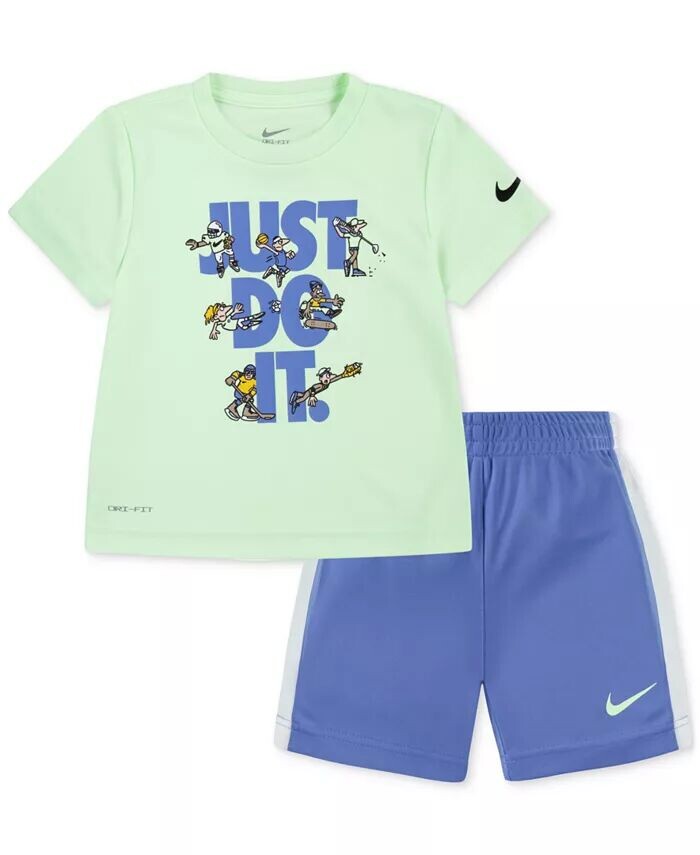 Футболка Dri-FIT с рисунком Just Do It для мальчиков и трикотажные шорты, комплект из 2 предметов Nike, синий
Футболка Dri-FIT с рисунком Just Do It для мальчиков и трикотажные шорты, комплект из 2 предметов Nike, синий