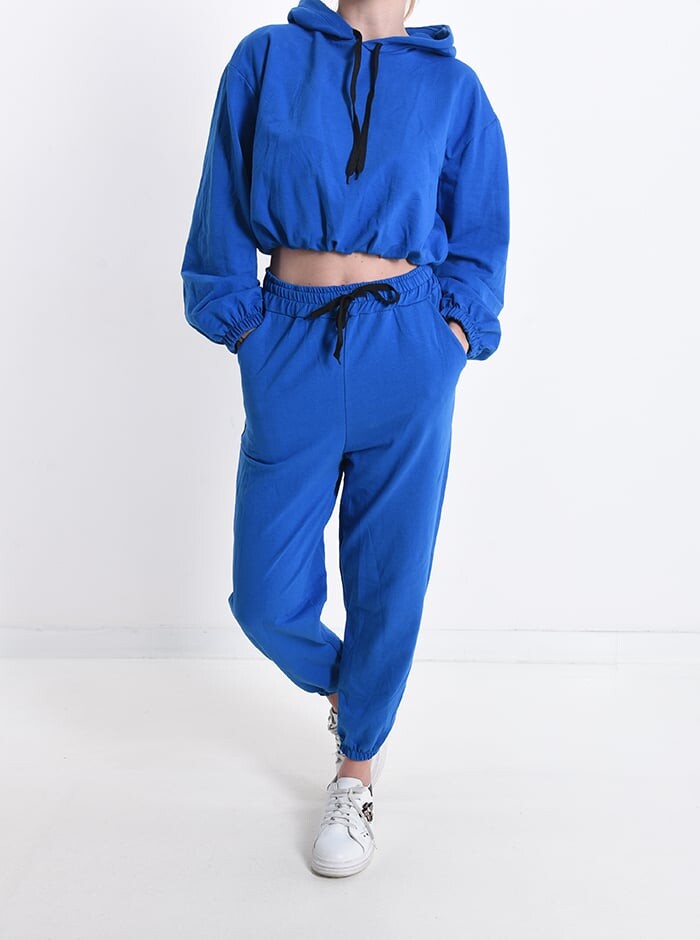 Хлопковый спортивный комплект с карманами и капюшоном с бантом, цвет Electric blue
Хлопковый спортивный комплект с карманами и капюшоном с бантом, цвет Electric blue
