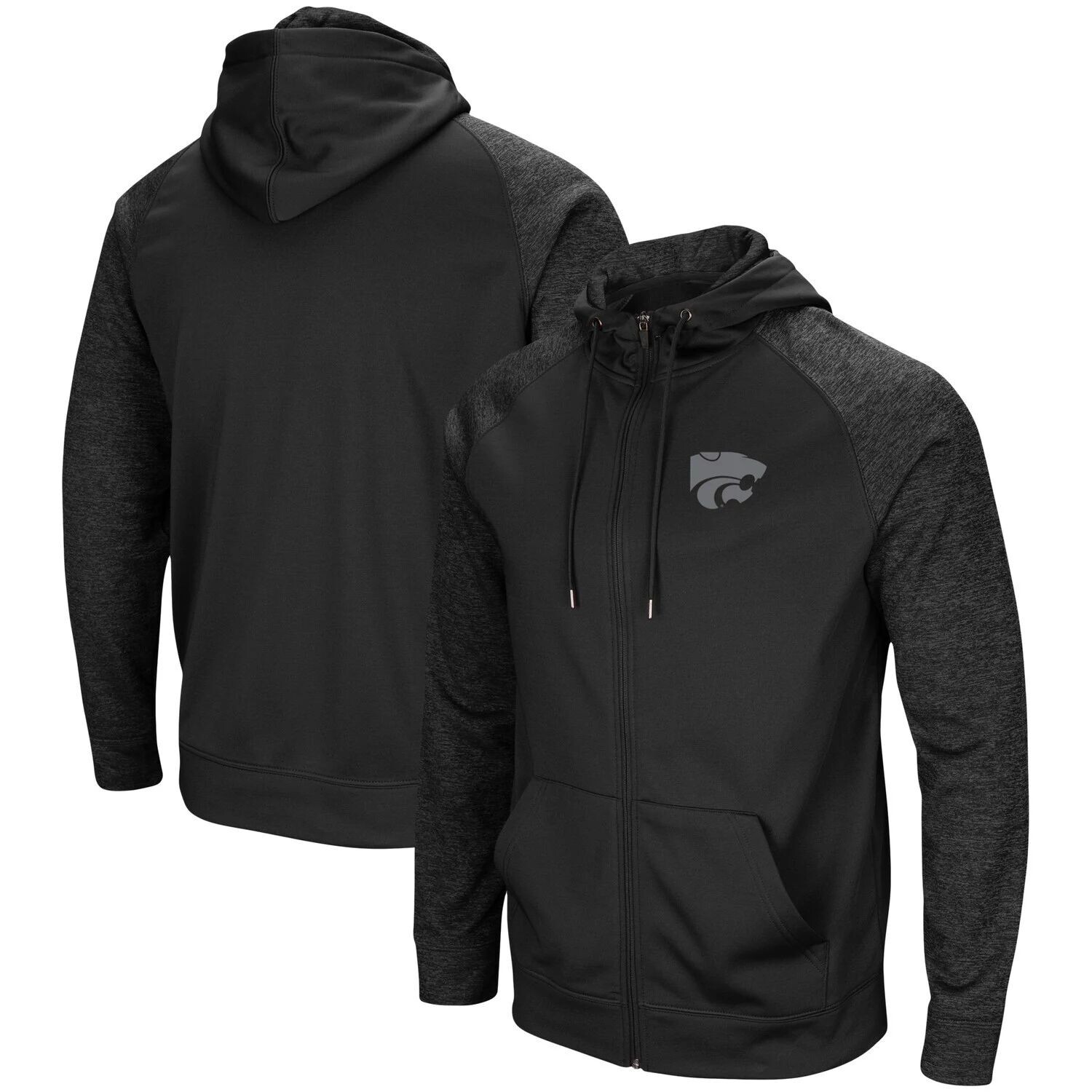 Мужская черная худи с молнией во всю длину реглан Kansas State Wildcats Blackout 3.0 в тон Colosseum, Черный
Мужская черная худи с молнией во всю длину реглан Kansas State Wildcats Blackout 3.0 в тон Colosseum, Черный
