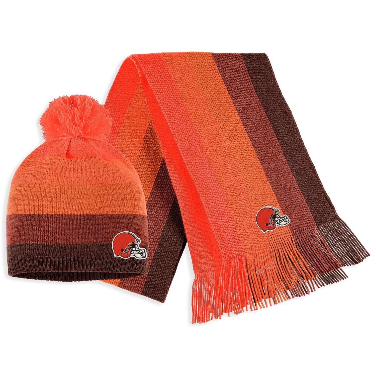 Женская одежда Erin Andrews Orange Cleveland Browns Комплект из вязаной шапки и шарфа с помпоном омбре
Женская одежда Erin Andrews Orange Cleveland Browns Комплект из вязаной шапки и шарфа с помпоном омбре