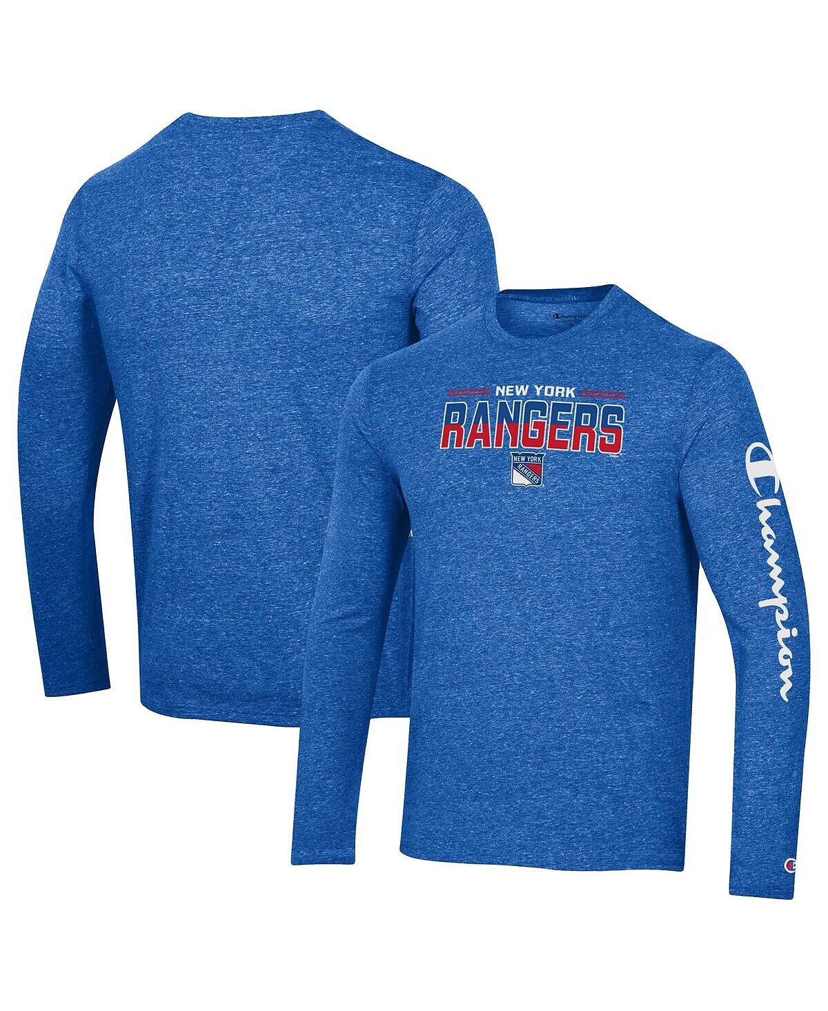 Мужская футболка с длинным рукавом Heather Royal New York Rangers Tri-Blend Champion
Мужская футболка с длинным рукавом Heather Royal New York Rangers Tri-Blend Champion