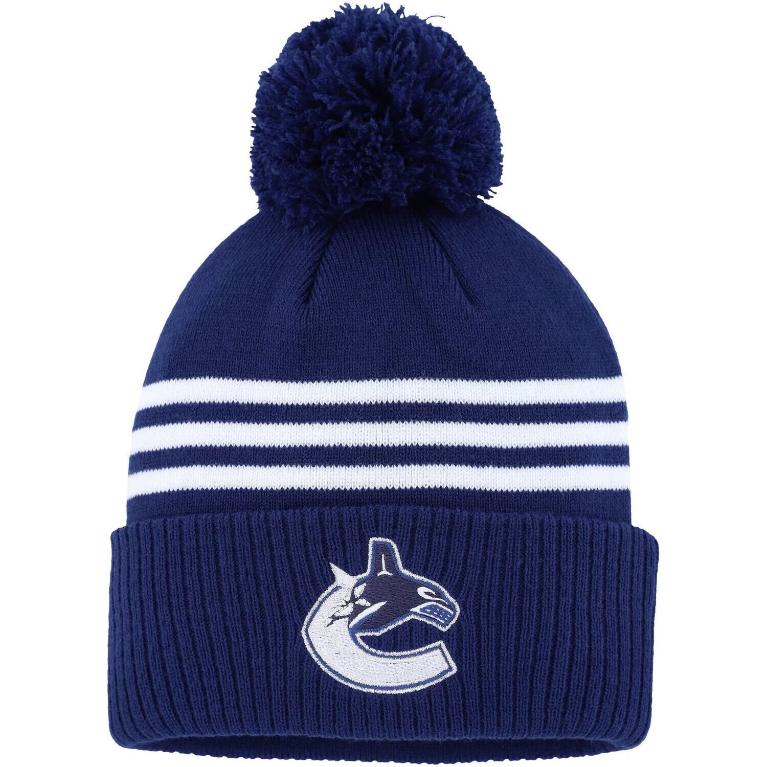 Мужская темно-синяя вязаная шапка adidas Vancouver Canucks Lock Room с тремя полосками и манжетами и помпоном
Мужская темно-синяя вязаная шапка adidas Vancouver Canucks Lock Room с тремя полосками и манжетами и помпоном