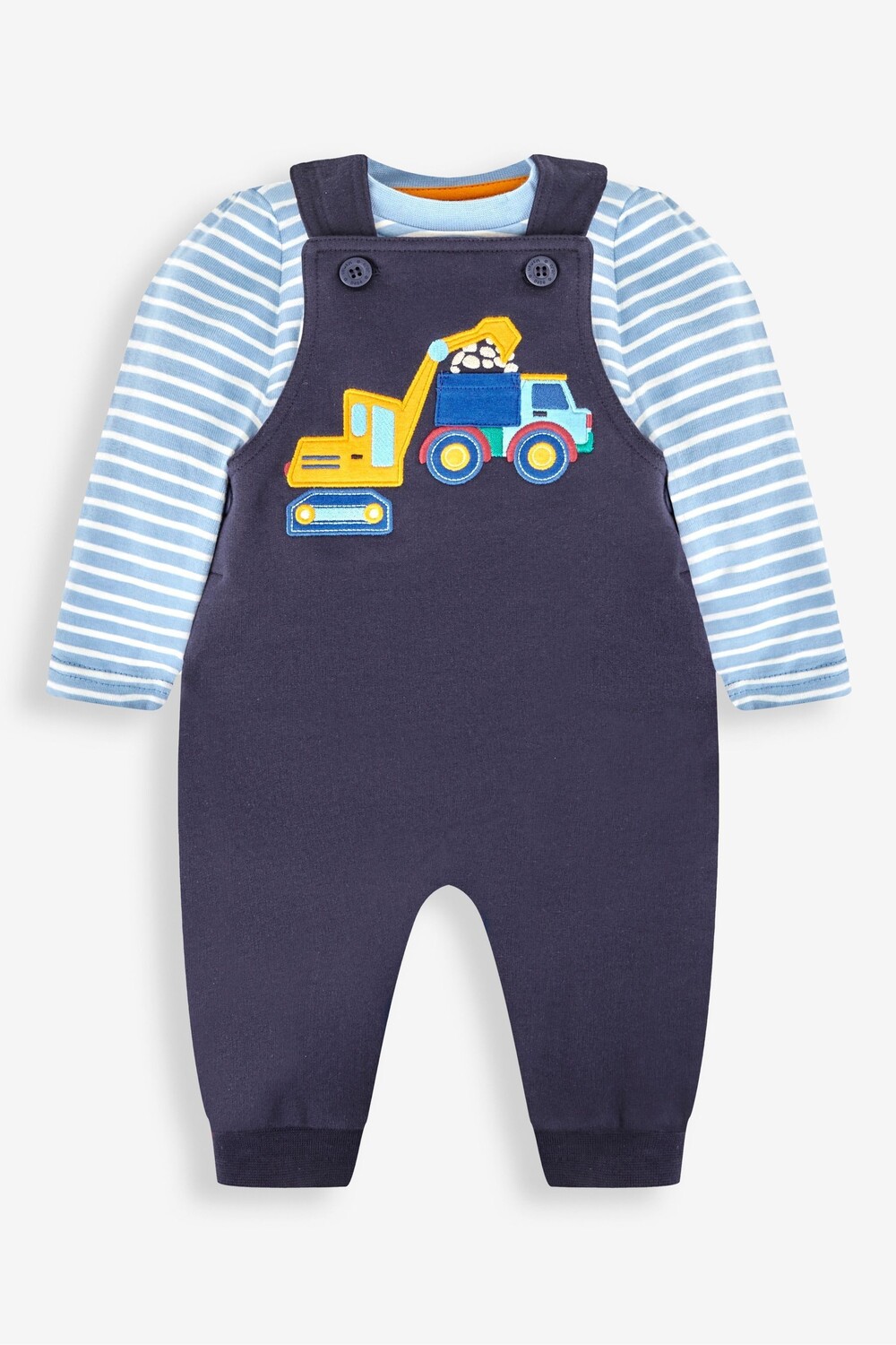 JoJo Maman Bébé Комбинезон со строительной аппликацией и топом в полоску Jojo Maman Bébé, синий
JoJo Maman Bébé Комбинезон со строительной аппликацией и топом в полоску Jojo Maman Bébé, синий