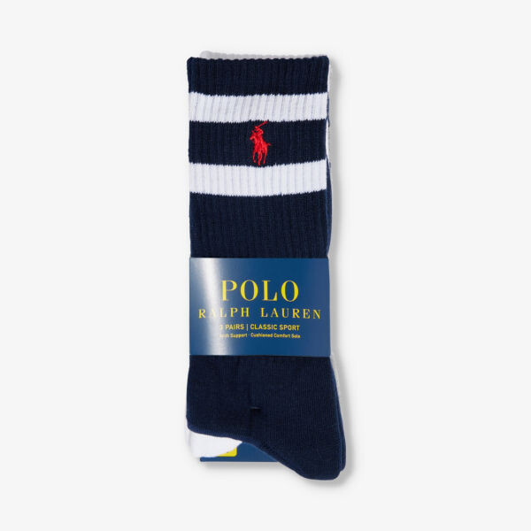 Трикотажные носки в полоску из смесового хлопка, комплект из трех штук Polo Ralph Lauren, белый
Трикотажные носки в полоску из смесового хлопка, комплект из трех штук Polo Ralph Lauren, белый