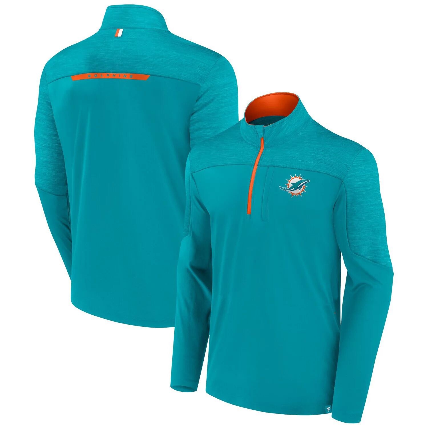 Мужская брендовая футболка Aqua Miami Dolphins Defender с молнией до половины Fanatics
Мужская брендовая футболка Aqua Miami Dolphins Defender с молнией до половины Fanatics
