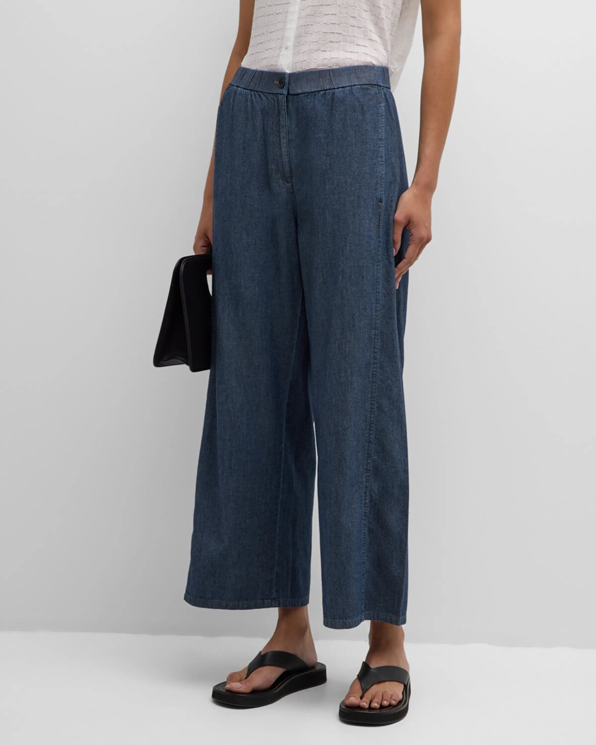 Укороченные широкие брюки из твила из органического хлопка Eileen Fisher, цвет Denim
Укороченные широкие брюки из твила из органического хлопка Eileen Fisher, цвет Denim