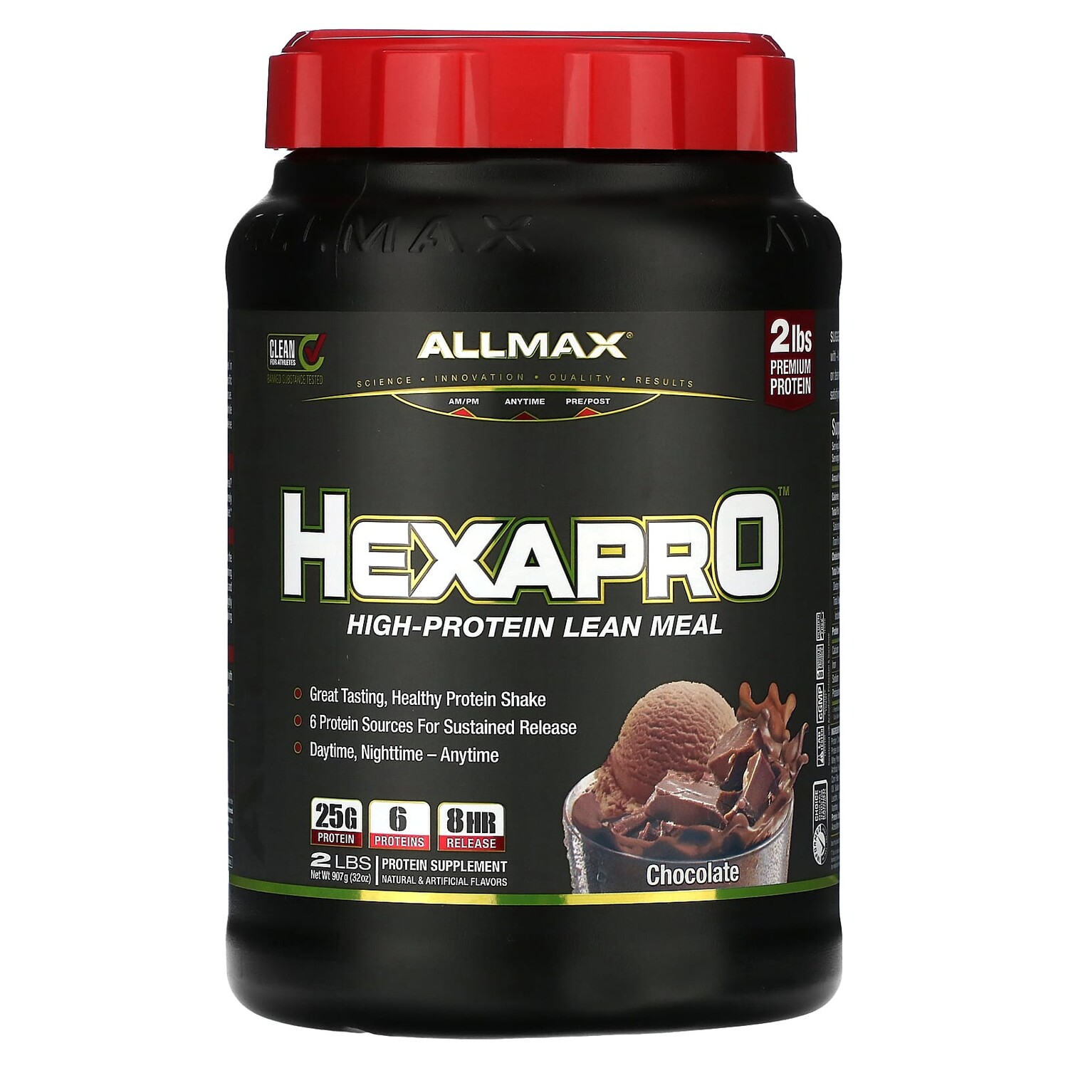 Hexapro, постная еда с высоким содержанием белка, шоколад, 907 г (2 фунта), ALLMAX
Hexapro, постная еда с высоким содержанием белка, шоколад, 907 г (2 фунта), ALLMAX