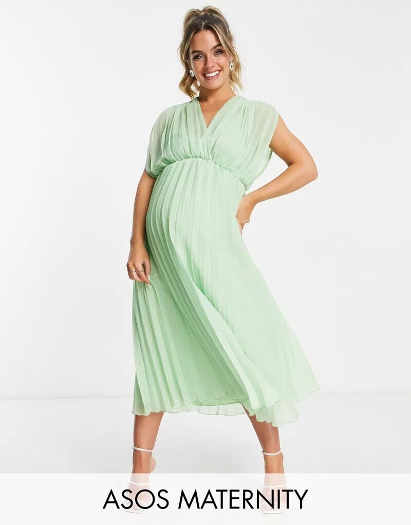 Светло-зеленое плиссированное платье миди с запахом спереди ASOS DESIGN Maternity
Светло-зеленое плиссированное платье миди с запахом спереди ASOS DESIGN Maternity