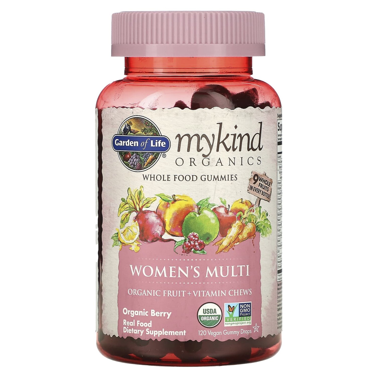 MyKind Organics, мультивитамины для женщин, органические ягоды, 120 веганских жевательных таблеток, Garden of Life
MyKind Organics, мультивитамины для женщин, органические ягоды, 120 веганских жевательных таблеток, Garden of Life