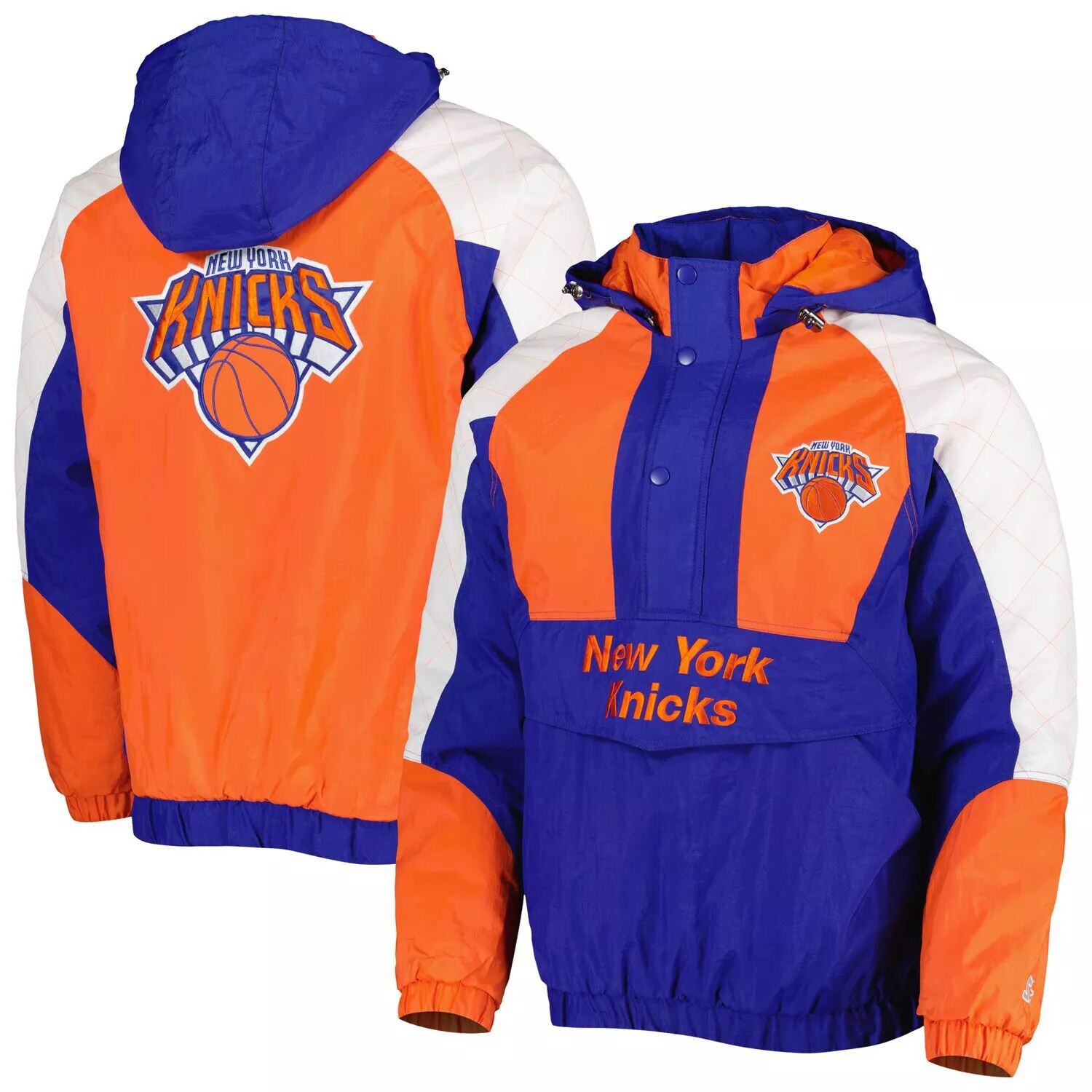 Мужская куртка с капюшоном и полумолнией в клетку Royal New York Knicks в клетку реглан Starter
Мужская куртка с капюшоном и полумолнией в клетку Royal New York Knicks в клетку реглан Starter
