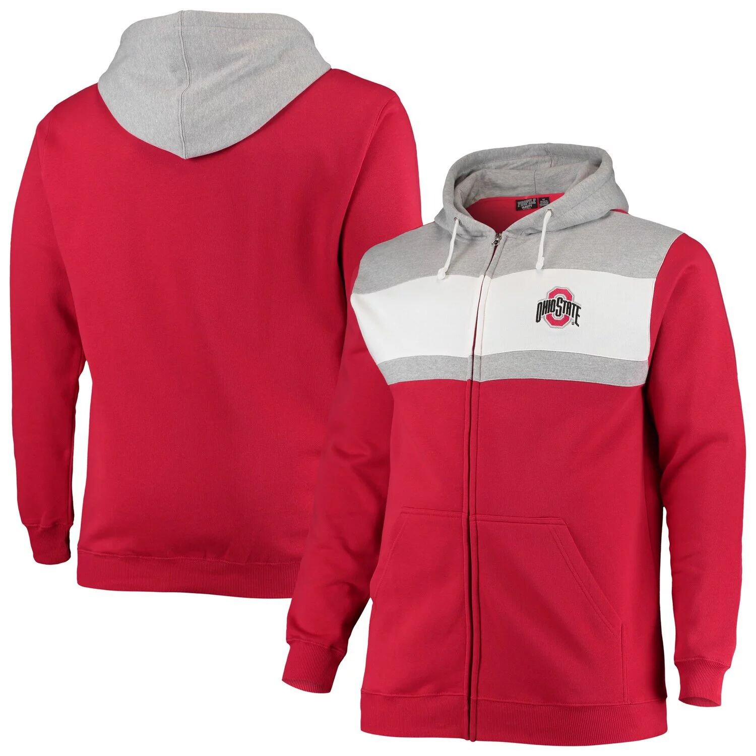 Мужская толстовка с капюшоном на молнии во всю длину алого/серого цвета Ohio State Buckeyes Big & Tall Color Block
Мужская толстовка с капюшоном на молнии во всю длину алого/серого цвета Ohio State Buckeyes Big & Tall Color Block