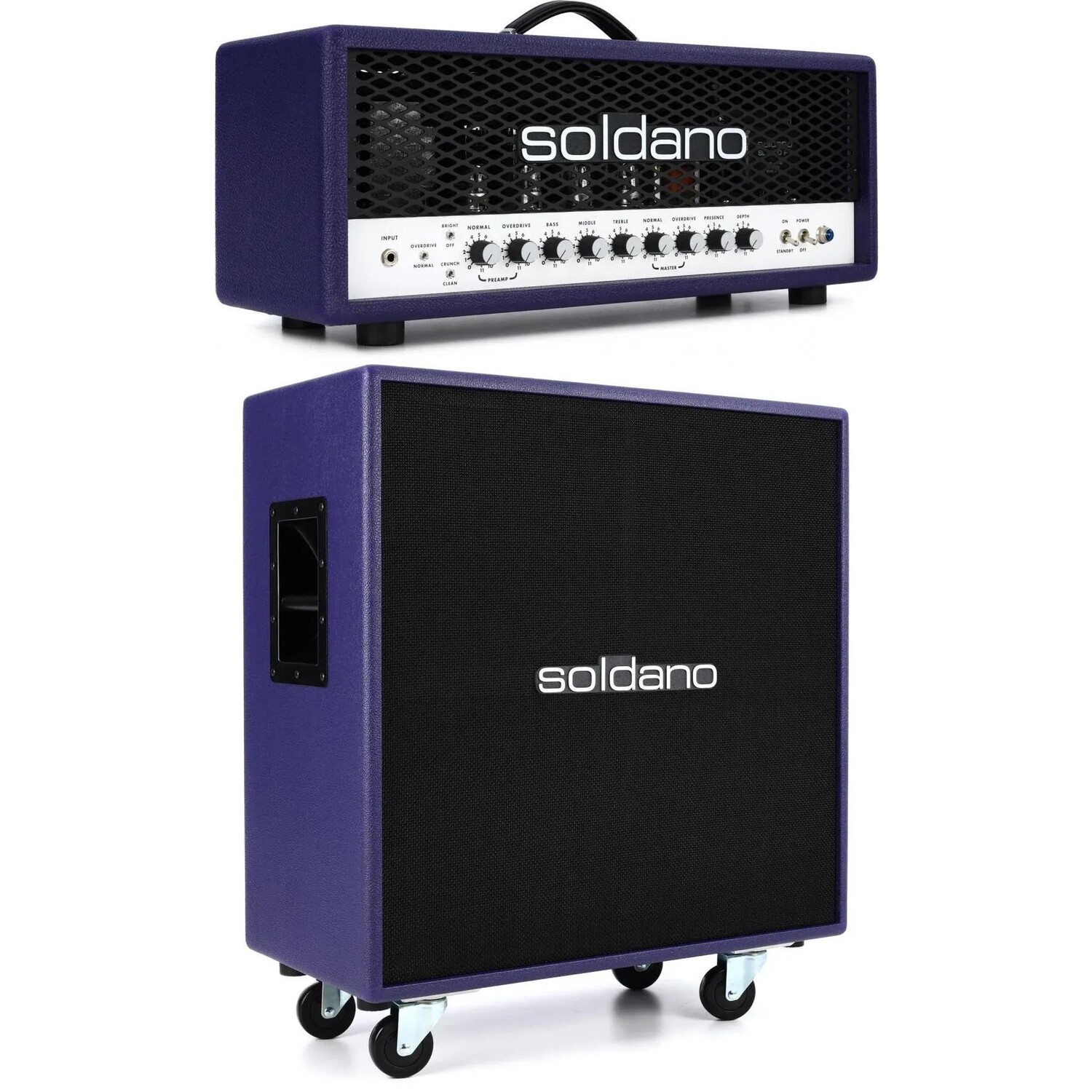 Soldano SLO-100 Super Lead Overdrive 100-ваттная ламповая головка с кабинетом 4x12 мощностью 240 Вт — фиолетовый
Soldano SLO-100 Super Lead Overdrive 100-ваттная ламповая головка с кабинетом 4x12 мощностью 240 Вт — фиолетовый