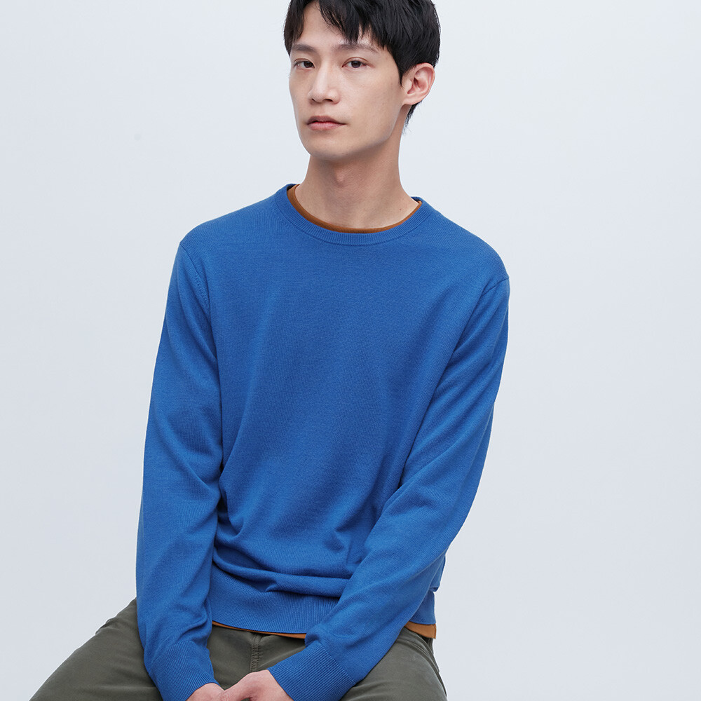 Мужской и женский камвольный свитер из мериносовой шерсти Uniqlo с круглым вырезом (свитер с длинными рукавами, который можно стирать в машине)
Мужской и женский камвольный свитер из мериносовой шерсти Uniqlo с круглым вырезом (свитер с длинными рукавами, который можно стирать в машине)