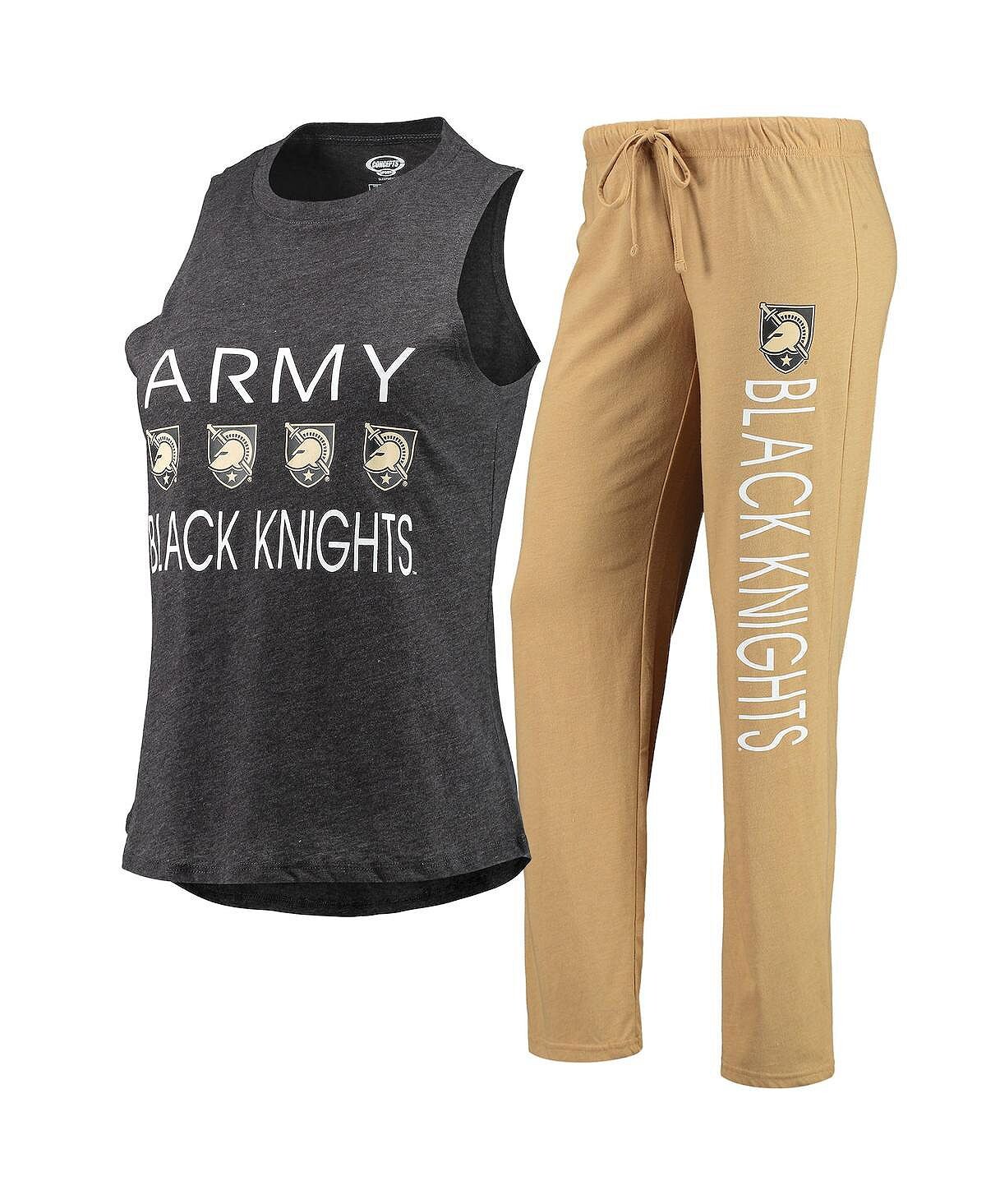 Женский комплект для сна из майки и брюк золотистого и черного цвета Army Black Knights Concepts Sport
Женский комплект для сна из майки и брюк золотистого и черного цвета Army Black Knights Concepts Sport