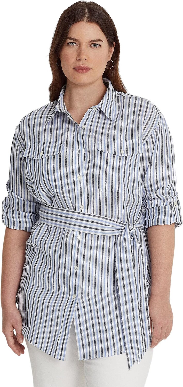 Полосатая льняная рубашка больших размеров с поясом LAUREN Ralph Lauren, цвет Blue/White Multi
Полосатая льняная рубашка больших размеров с поясом LAUREN Ralph Lauren, цвет Blue/White Multi