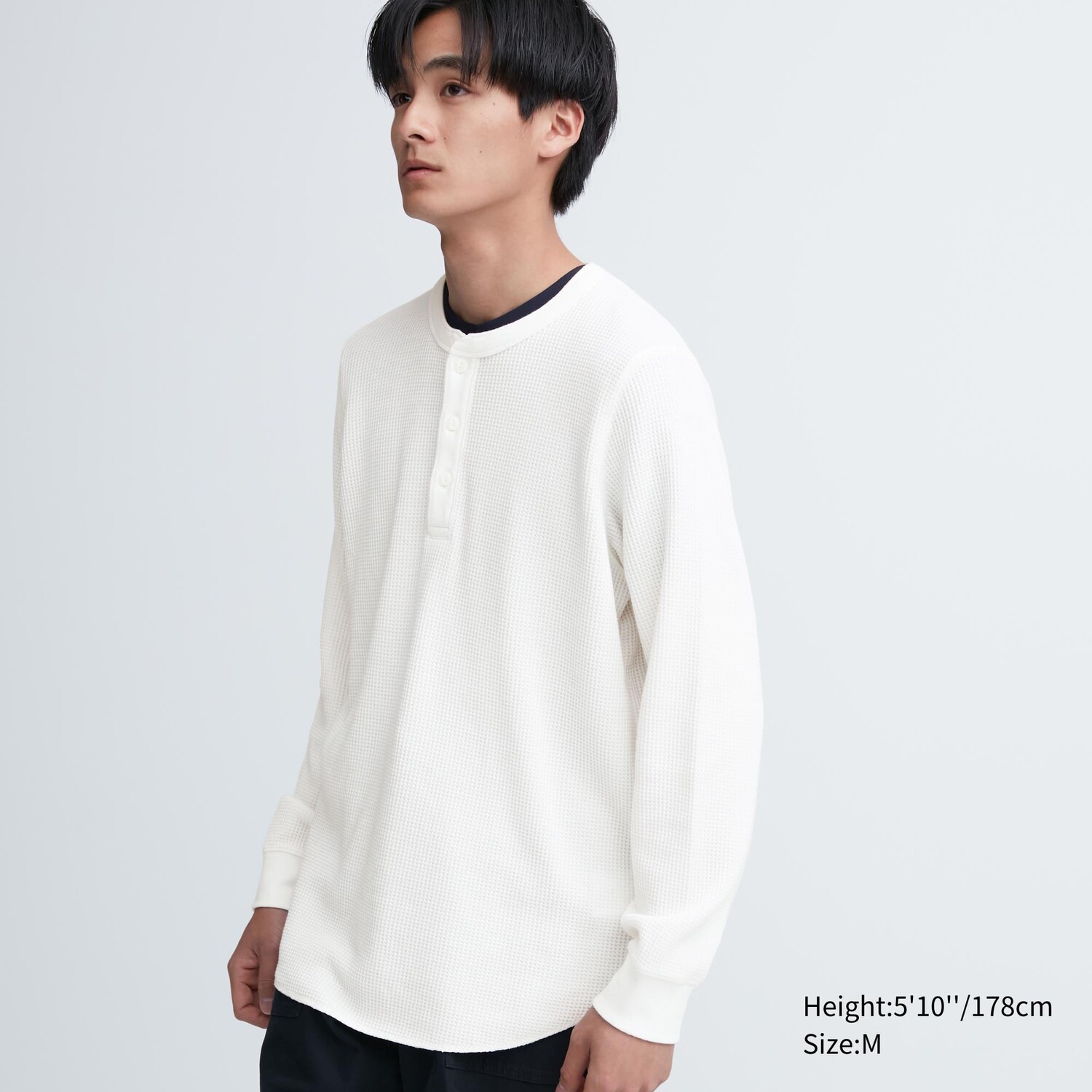 Футболка с длинными рукавами и вафельным воротником Henley Uniqlo, кремовый, Бежевый
Футболка с длинными рукавами и вафельным воротником Henley Uniqlo, кремовый, Бежевый