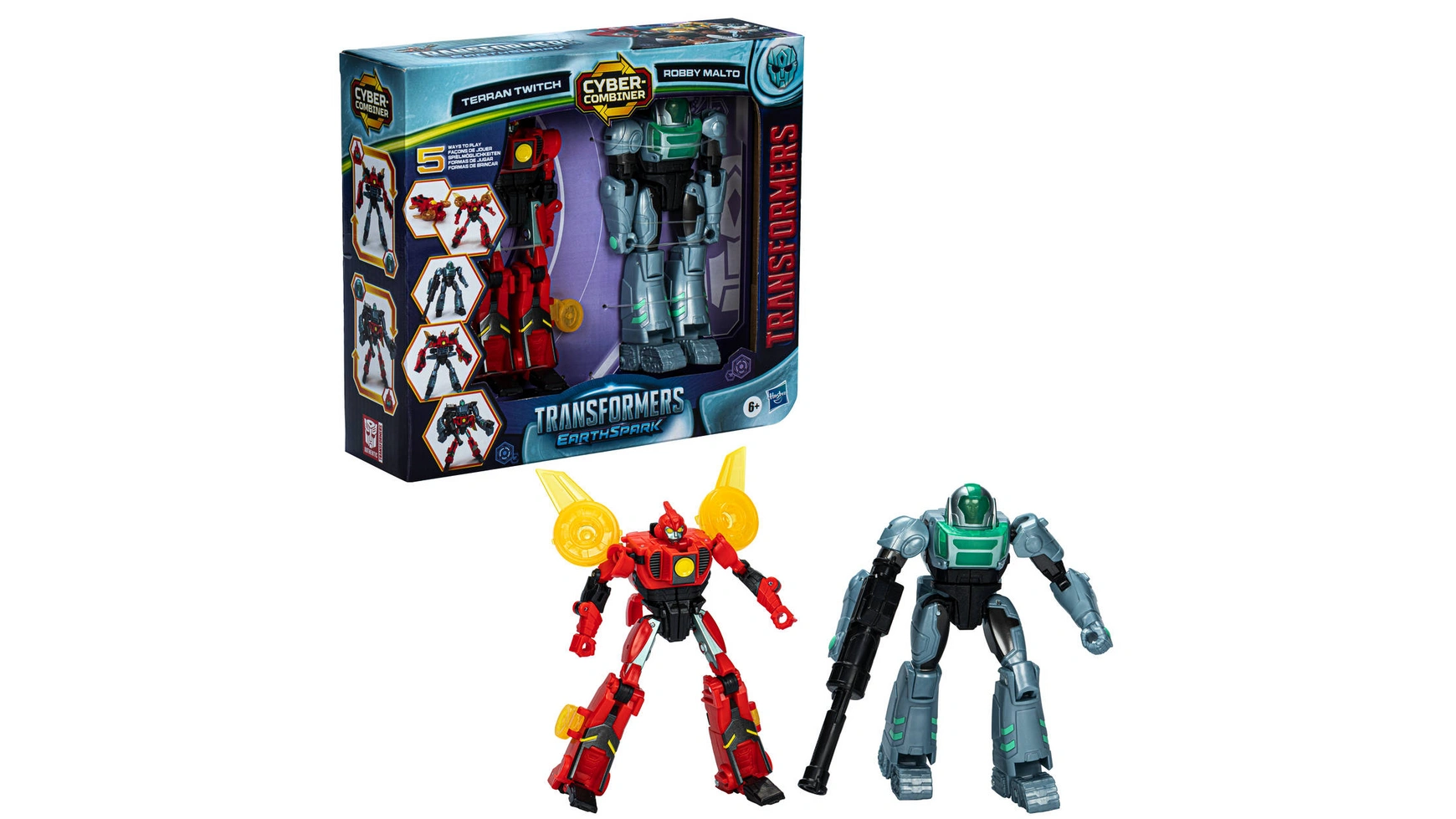 Hasbro Трансформеры EarthSpark, Киберобъединитель, Терран Твич и Робби Мальто
Hasbro Трансформеры EarthSpark, Киберобъединитель, Терран Твич и Робби Мальто