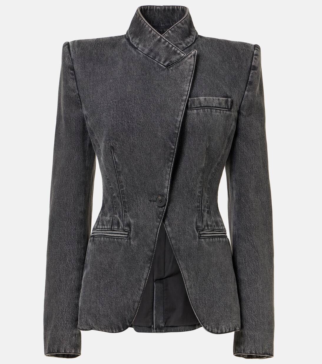 Асимметричный джинсовый блейзер Alexander Mcqueen, цвет black stonewashed
Асимметричный джинсовый блейзер Alexander Mcqueen, цвет black stonewashed