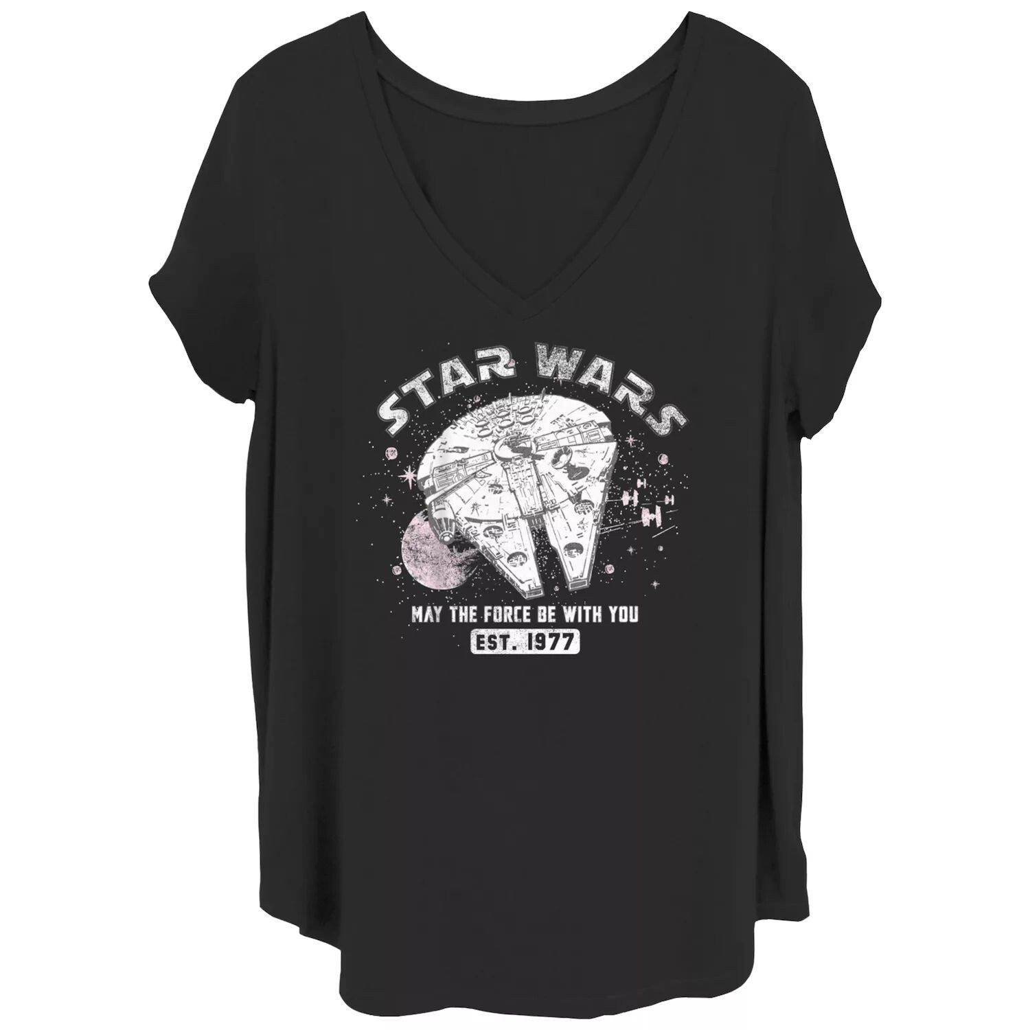 Футболка больших размеров Disney's Star Wars Junior с V-образным вырезом и графикой «Да пребудет с тобой сила» Licensed Character
Футболка больших размеров Disney's Star Wars Junior с V-образным вырезом и графикой «Да пребудет с тобой сила» Licensed Character