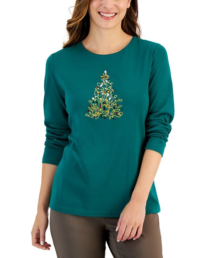 Женский праздничный топ с длинными рукавами Karen Scott, цвет Marine Green Embellished Tree
Женский праздничный топ с длинными рукавами Karen Scott, цвет Marine Green Embellished Tree