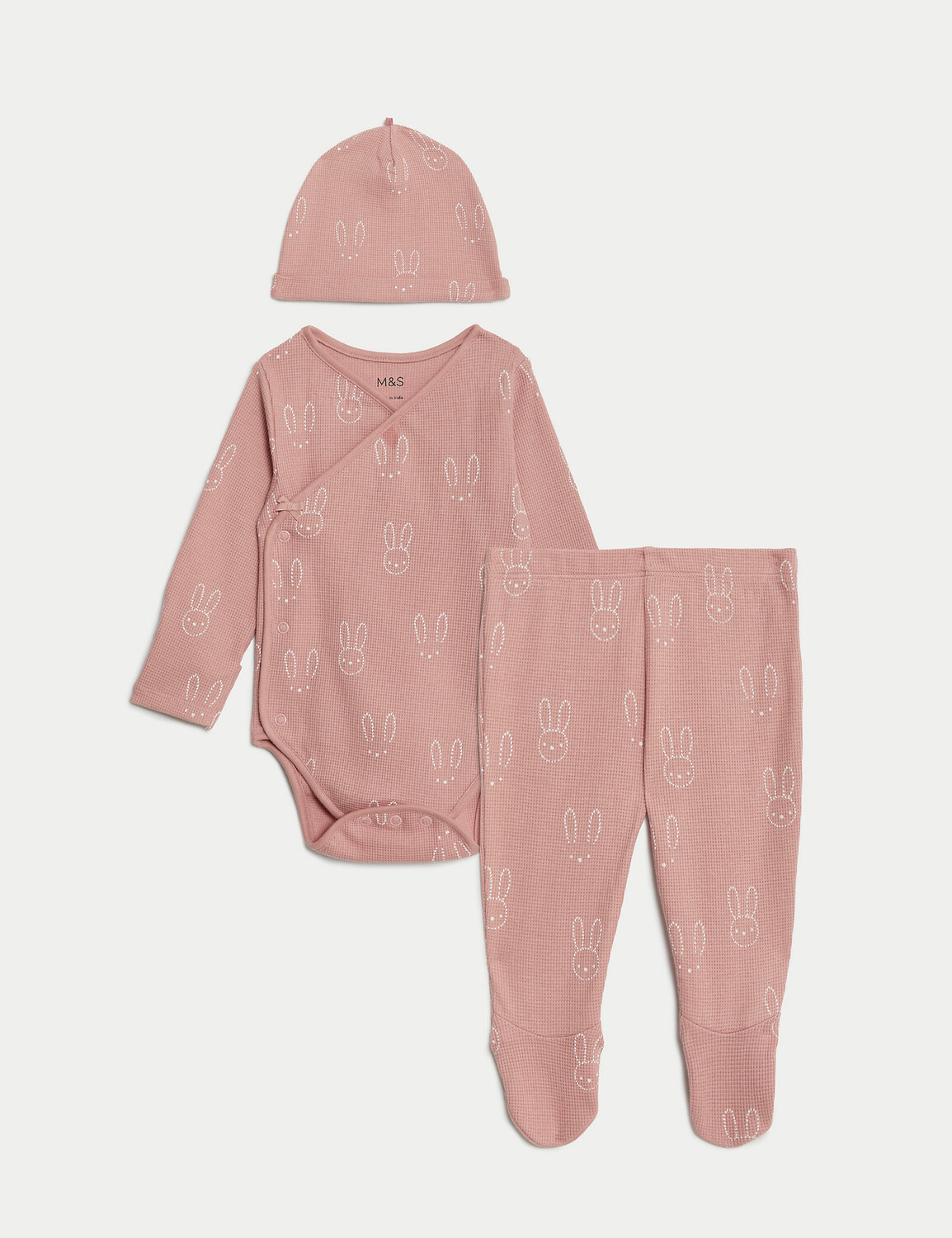 Костюм кролика из 3 предметов из чистого хлопка (от 7 фунтов до 1 года) Marks & Spencer, розовый микс
Костюм кролика из 3 предметов из чистого хлопка (от 7 фунтов до 1 года) Marks & Spencer, розовый микс