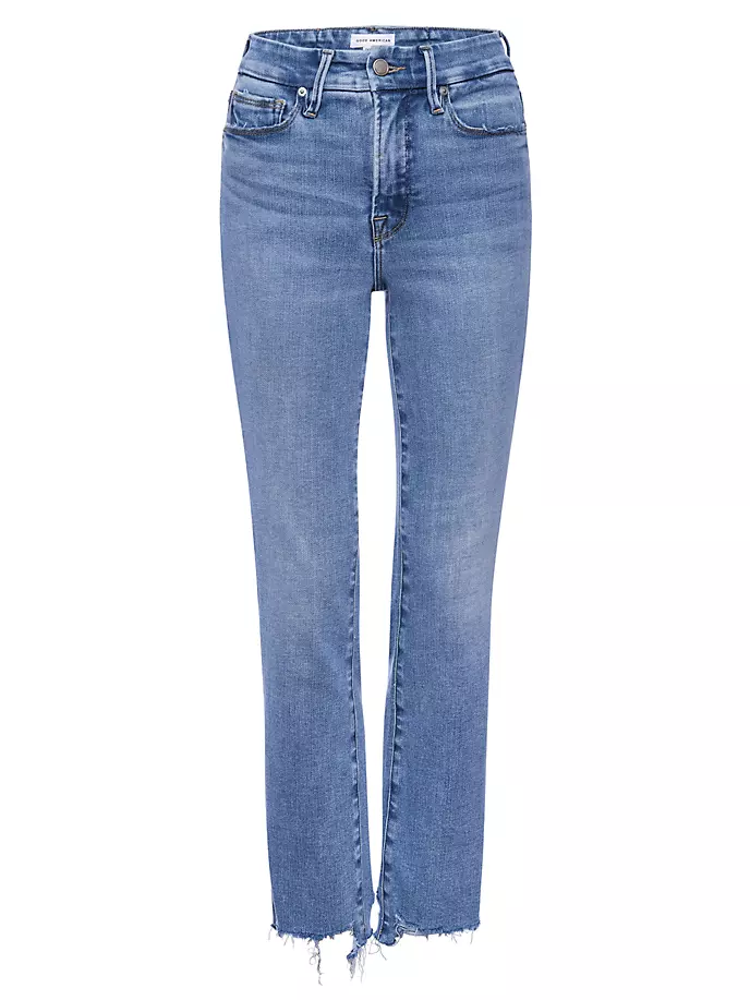 Эластичные прямые джинсы до щиколотки с высокой посадкой Good Legs Good American, индиго
Эластичные прямые джинсы до щиколотки с высокой посадкой Good Legs Good American, индиго