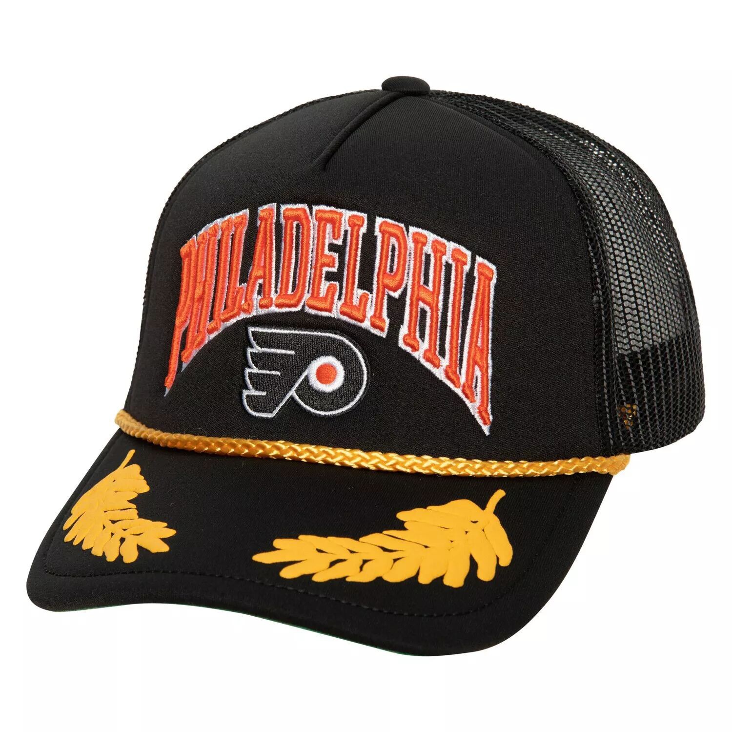 Мужская черная кепка Mitchell & Ness Philadelphia Flyers с золотым листом Trucker Snapback
Мужская черная кепка Mitchell & Ness Philadelphia Flyers с золотым листом Trucker Snapback