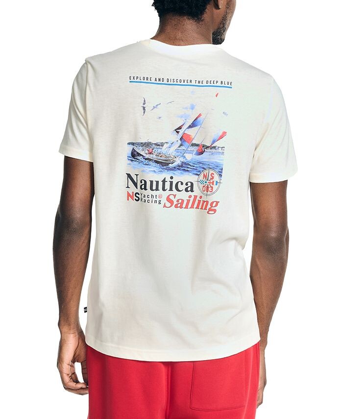 Мужская футболка с короткими рукавами и рисунком для яхтенных гонок Nautica, белый
Мужская футболка с короткими рукавами и рисунком для яхтенных гонок Nautica, белый