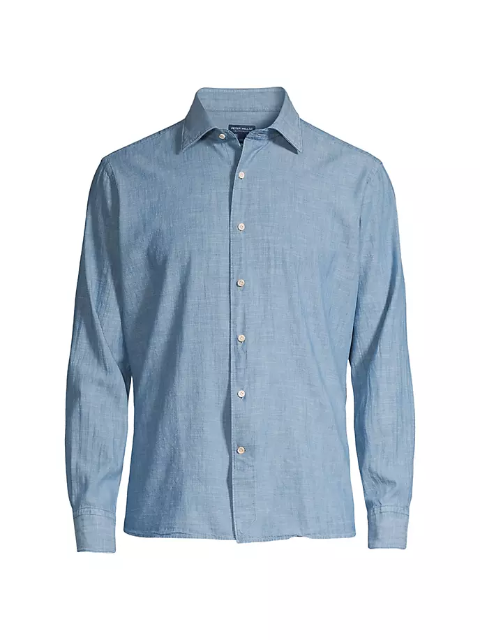 Японская спортивная рубашка с кромкой ручной работы Peter Millar, цвет light chambray
Японская спортивная рубашка с кромкой ручной работы Peter Millar, цвет light chambray