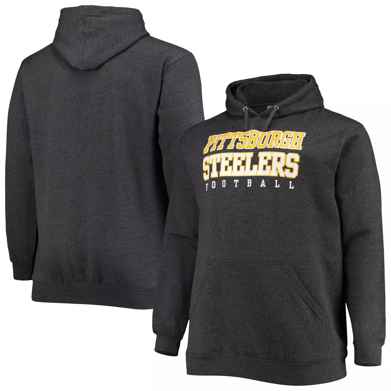 Мужской фирменный темно-серый пуловер с капюшоном Pittsburgh Steelers Big & Tall Practice Pullover Fanatics
Мужской фирменный темно-серый пуловер с капюшоном Pittsburgh Steelers Big & Tall Practice Pullover Fanatics