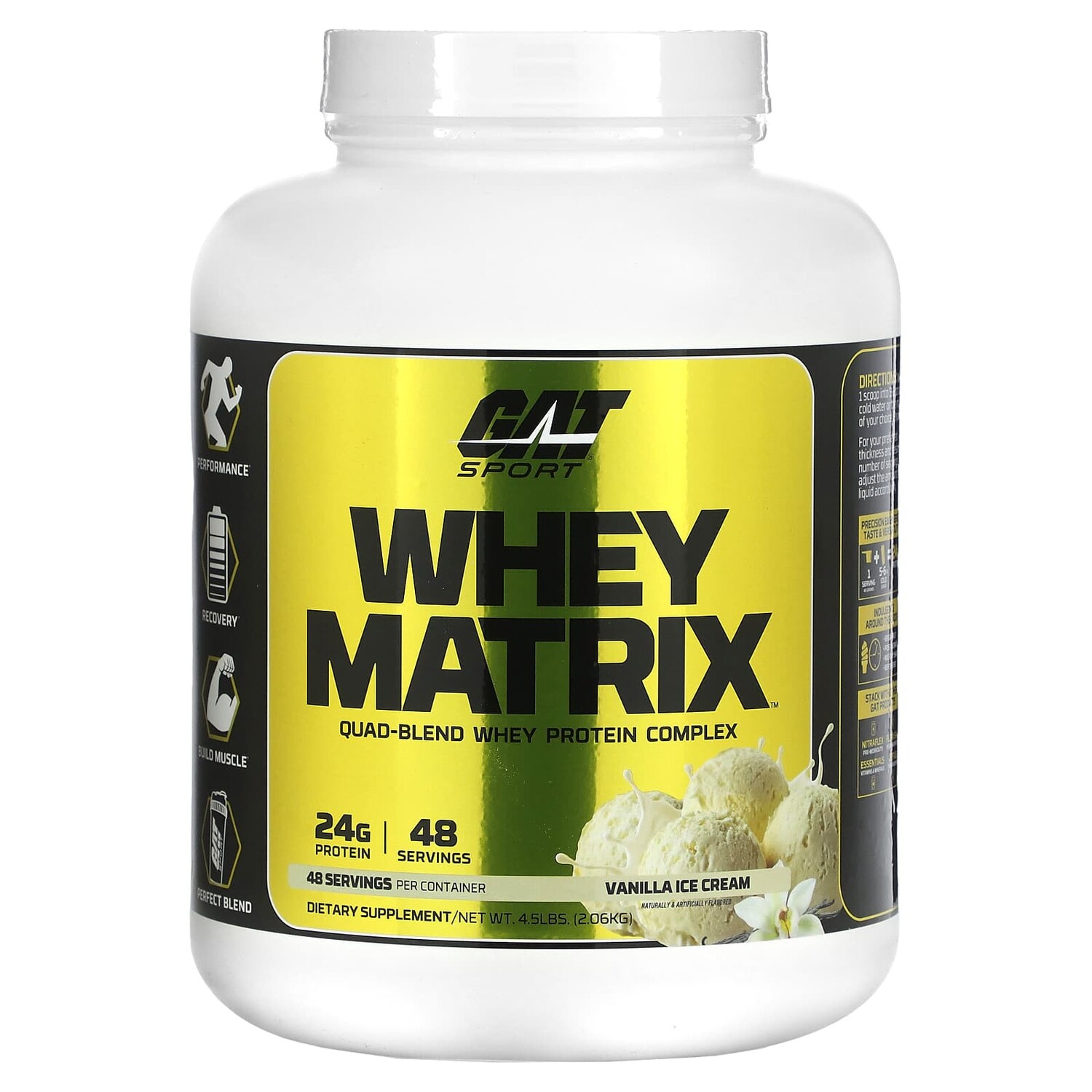 Whey Matrix, комплекс из четырех смесей сывороточного протеина, ванильное мороженое, 2,06 кг (4,5 фунта), GAT
Whey Matrix, комплекс из четырех смесей сывороточного протеина, ванильное мороженое, 2,06 кг (4,5 фунта), GAT
