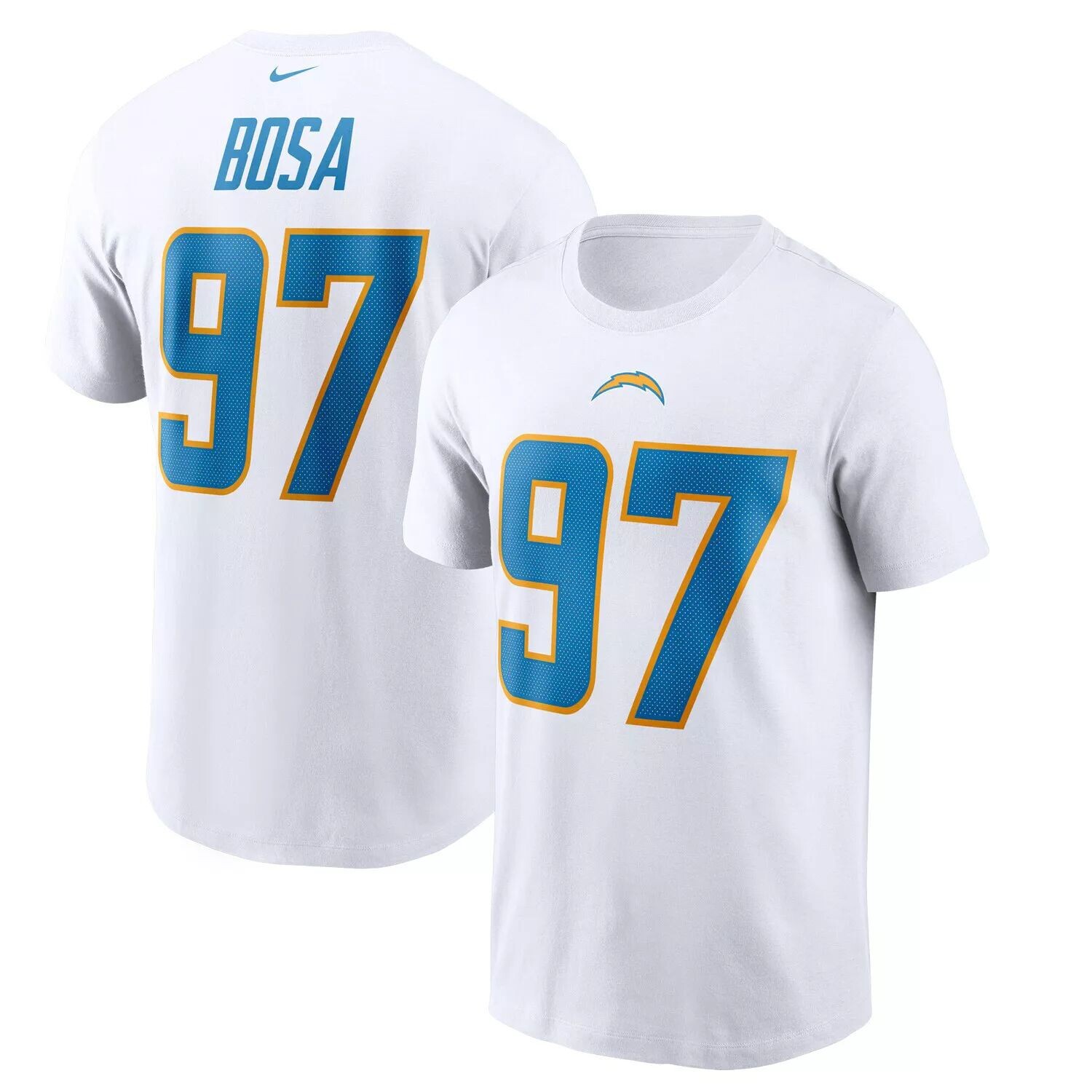 Мужская белая футболка Nike Joey Bosa Los Angeles Chargers с именем и номером игрока, Белый
Мужская белая футболка Nike Joey Bosa Los Angeles Chargers с именем и номером игрока, Белый