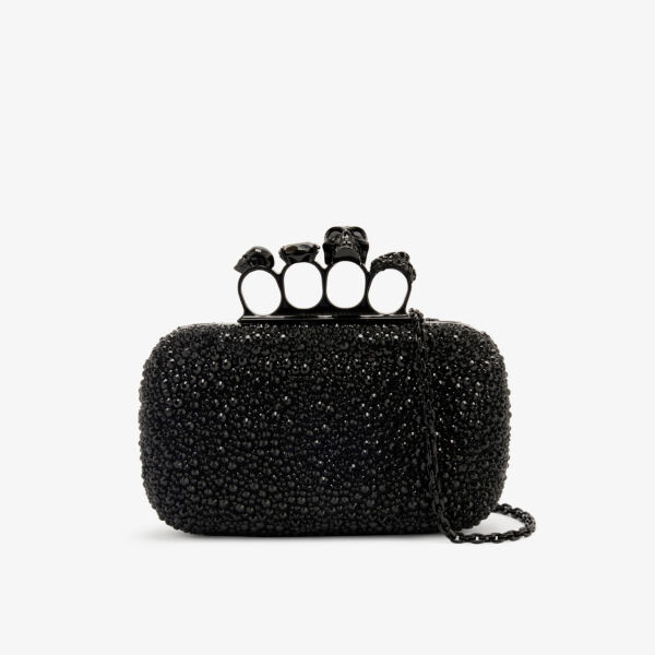 Кожаный клатч с четырьмя кольцами, украшенный кристаллами Alexander Mcqueen, черный
Кожаный клатч с четырьмя кольцами, украшенный кристаллами Alexander Mcqueen, черный