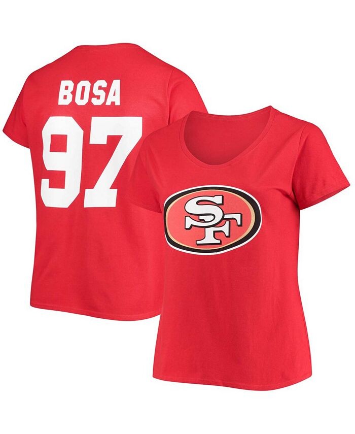 Женская футболка больших размеров Nick Bosa Scarlet San Francisco 49Ers с v-образным вырезом и номером Fanatics, красный
Женская футболка больших размеров Nick Bosa Scarlet San Francisco 49Ers с v-образным вырезом и номером Fanatics, красный