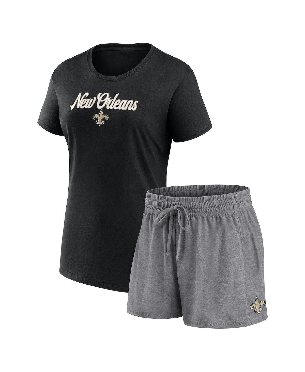 Женский комплект из черной футболки и шорт с надписью «Heather Charcoal New Orleans Saints Script» Fanatics
Женский комплект из черной футболки и шорт с надписью «Heather Charcoal New Orleans Saints Script» Fanatics