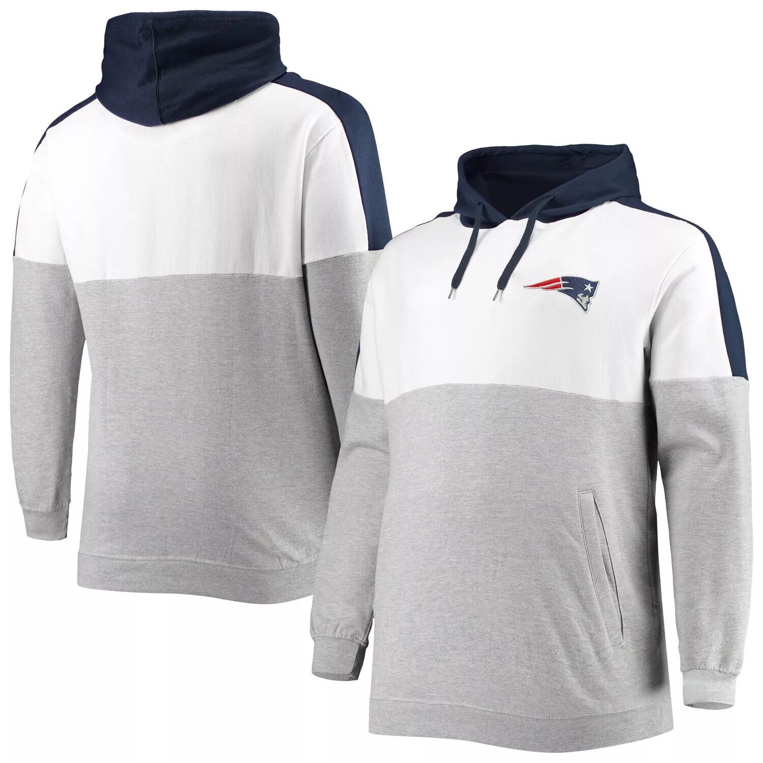 Мужской темно-синий/серый пуловер с капюшоном New England Patriots Big & Tall Team с логотипом
Мужской темно-синий/серый пуловер с капюшоном New England Patriots Big & Tall Team с логотипом