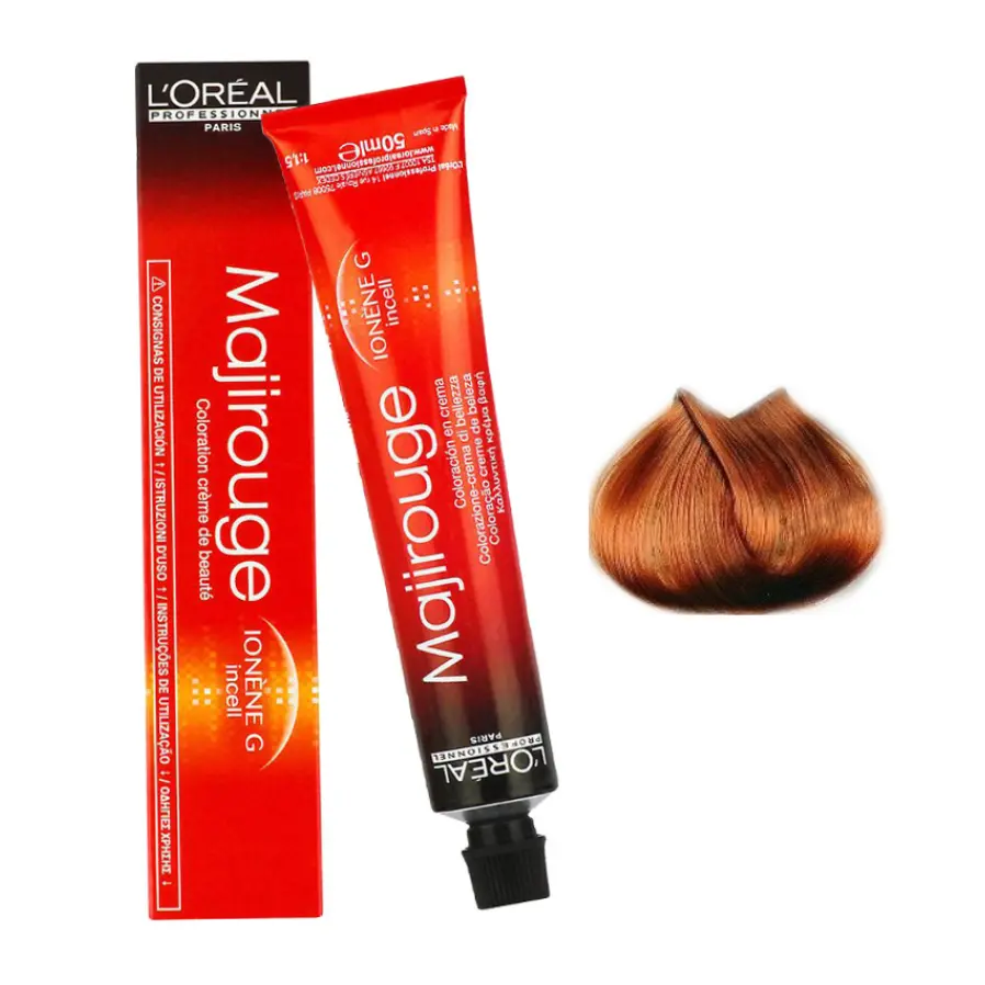 Стойкая краска для волос 8.43 светлый блондин медно-золотой L'Oréal Professionnel Majirel Majirouge, 50 мл
Стойкая краска для волос 8.43 светлый блондин медно-золотой L'Oréal Professionnel Majirel Majirouge, 50 мл