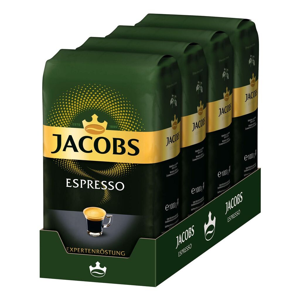 Jacobs Espresso Expert Roasting 4x 1 кг цельных зерен, жареный кофе, кофейные зерна
Jacobs Espresso Expert Roasting 4x 1 кг цельных зерен, жареный кофе, кофейные зерна