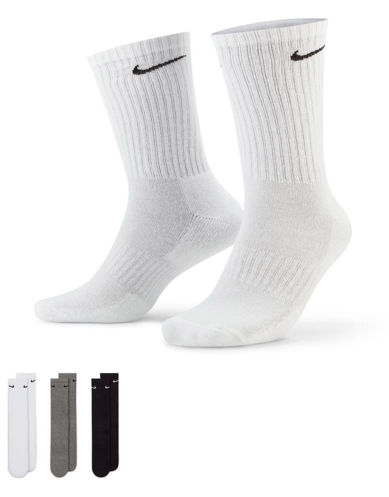 Nike Training – Everyday Cushioned – комплект из 3 пар носков высотой до икры белого, серого и черного цветов
Nike Training – Everyday Cushioned – комплект из 3 пар носков высотой до икры белого, серого и черного цветов