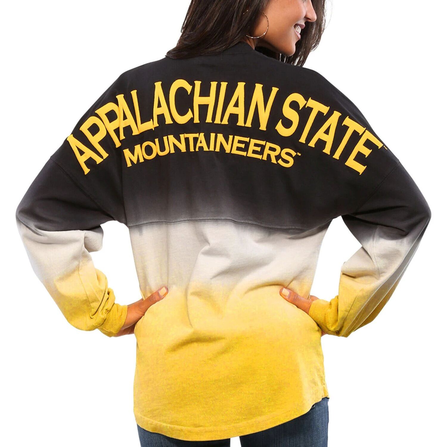 Женский черный Джерси Appalachian State Mountaineers с омбре и длинными рукавами, окрашенный погружением Spirit
Женский черный Джерси Appalachian State Mountaineers с омбре и длинными рукавами, окрашенный погружением Spirit